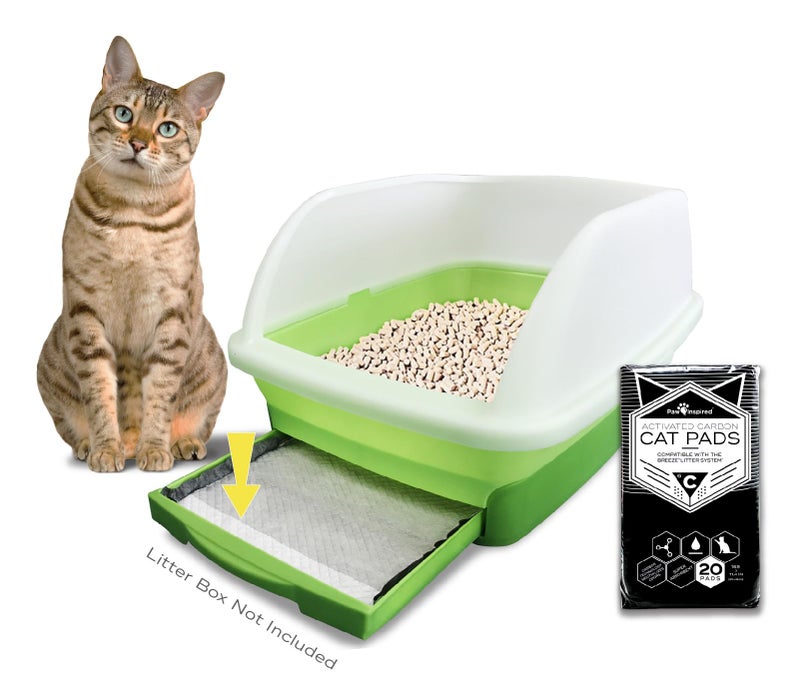 Peritas Paw Inspired Cat Pads, Generic Refills for Tidy Cats Breeze Litter Box System, Disposable Kitty Litter Liners for Easy Cleaning, Super Absorbent Pee Pads, 16.9 x 11.4 Inch (Carbon, 20 Count) - Image 5